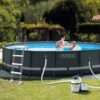 6. Premium Intex 26326 Ultra XTR Frame Swimming Pool Set – 16ft round, 48" deep with full setup kit.