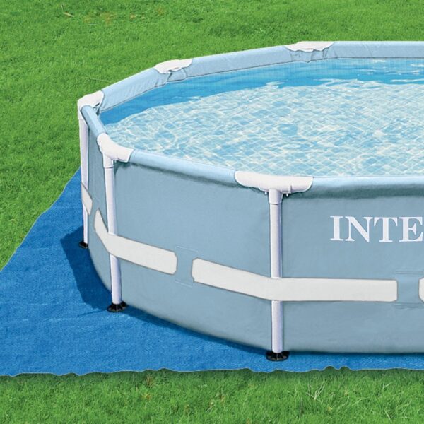: Intex 26726 metal frame swimming pool for backyard with water filter, cover, and base ma