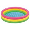 Intex 57422 Sunset Glow Pool – Vibrant inflatable kiddie pool with three colorful rings and a soft floor, perfect for young children.