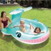 Intex 57440 Whale Spray Pool – Fun inflatable pool featuring a whale design with a sprayer attached to a garden hose for added water play.