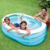 "Intex 57482 rectangular above-ground swimming pool with pump, perfect for family outdoor recreation."