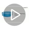 Intex 58431 blue round inflatable kids pool with triangle-patterned inner wall and two-ring structure.
