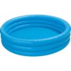 3. Alt Text: Simple blue inflatable pool with triple-ring walls, viewed from above at an angle.