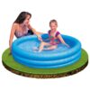 2. Compact blue Intex children’s pool with three inflatable tiers.