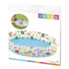 nflatable Intex kiddie pool with colorful summer-themed print including flamingos, fruits, and drinks.