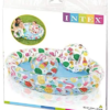 Inflatable Intex kiddie pool set with colorful summer-themed prints, including a beach ball and swim ring.