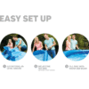 3. Family-sized Intex Easy Set pool with inflated top ring and water rippling inside.