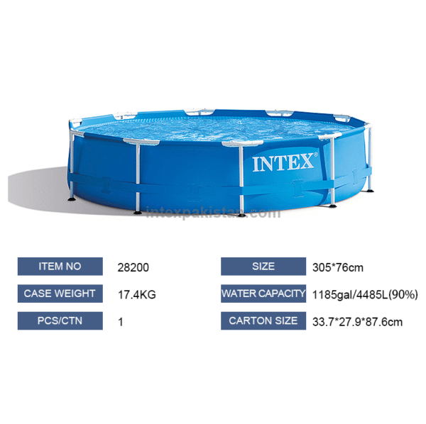 INTEX 10ft X 30in Round Metal Frame Pool ( 305 cm X 76 cm - Image 3