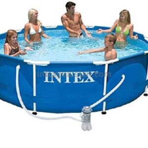 INTEX 10ft X 30in Round Metal Frame Pool ( 305 cm X 76 cm ) With Filter Pump